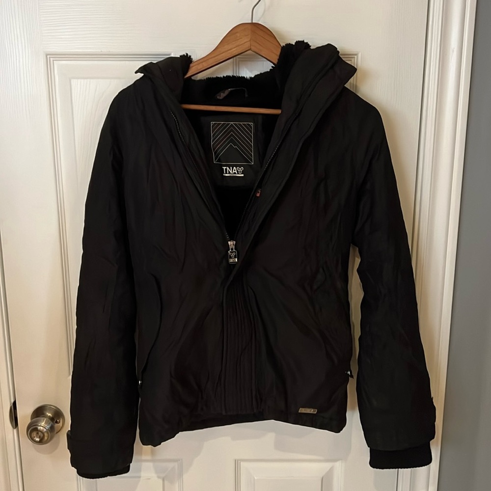 Black TNA cropped winter coat
